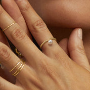 Natural Freshwater 925 Sterling Silver Adjustable Pearl Twist Ring