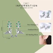 Elegant 925 Sterling Silver Hummingbird Earrings for All Occasions