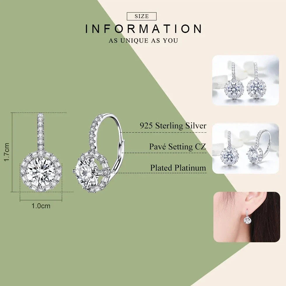 925 Sterling Silver Dazzling CZ Earrings