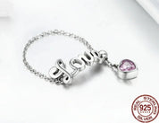 925 Sterling Silver Love Letter Ring