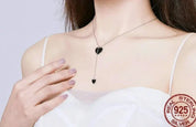 925 Sterling Silver Black Heart Necklace