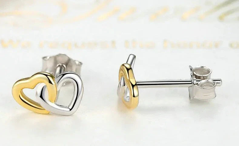 925 Sterling Silver Heart Stud Earring