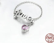 925 Sterling Silver Love Letter Ring