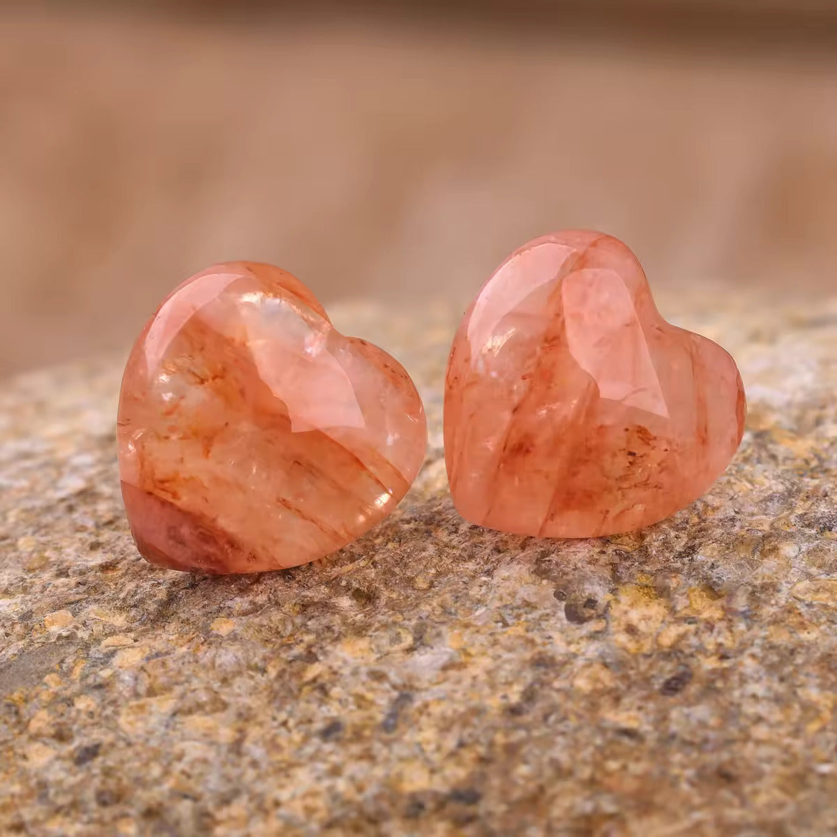 Eye Crystal Heart Stud Earrings