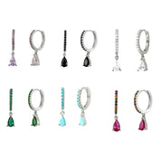 925 Silver Colorful Zirconia Drops