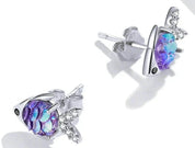 925 Sterling Silver Fish Earring