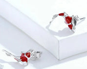 925 Sterling Silver Koi Fish Ear Studs