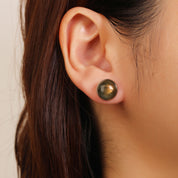 Gold Plated Amethyst Rose Quartz Mushroom Earrings