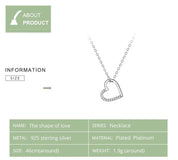 925 Sterling Silver love Chain Necklace
