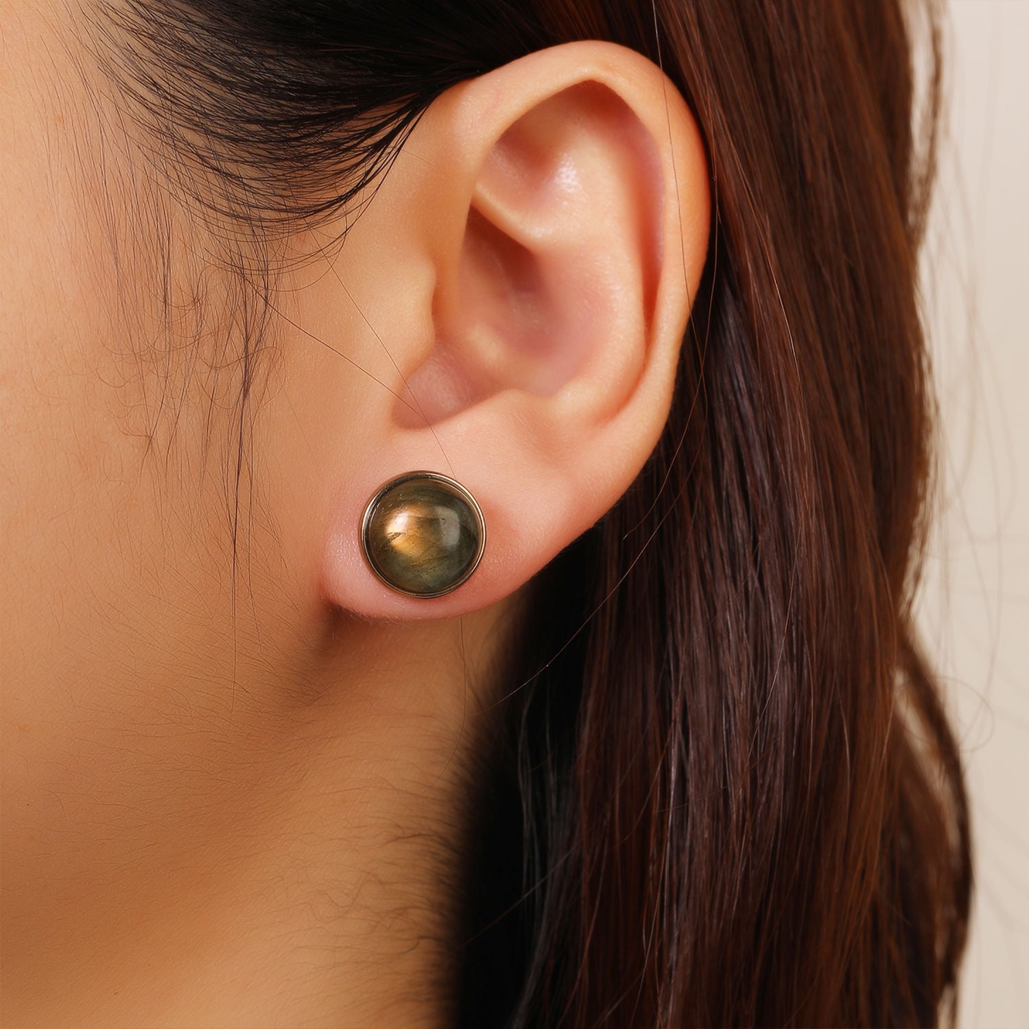 Gold Plated Amethyst Rose Quartz Mushroom Earrings