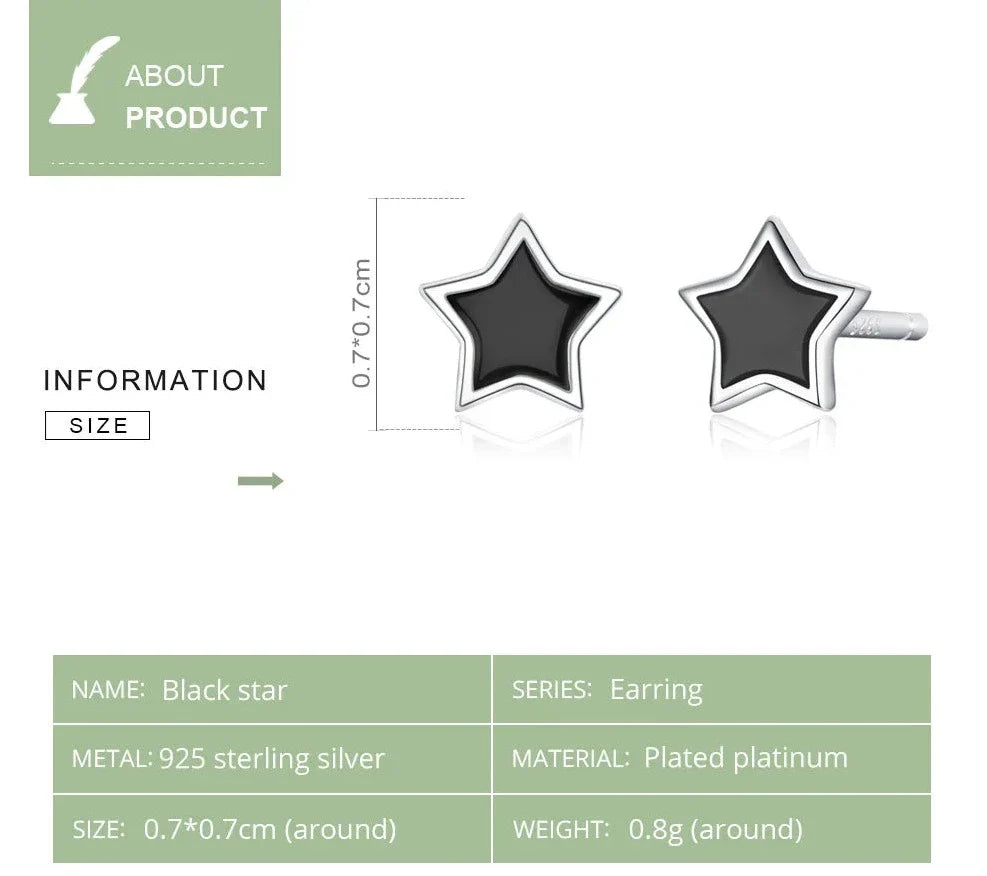 925 Siver Minimalist Star Stud Earrings