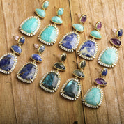 Natural Gemstone Dangle Earrings