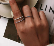 925 Sterling Silver Diamond Stackable Ring