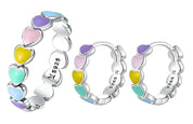 925 Sterling Silver Heart Earrings Ring Set