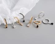 925 Silver Colorful Zirconia Drops