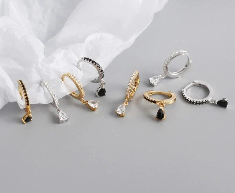 925 Silver Colorful Zirconia Drops