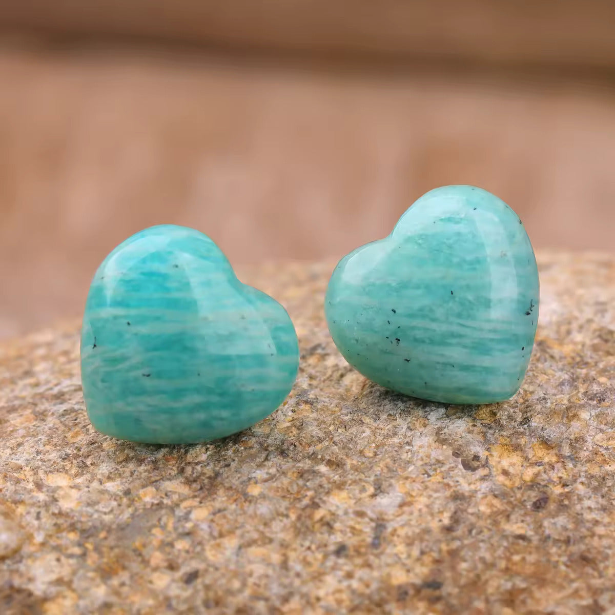 Eye Crystal Heart Stud Earrings