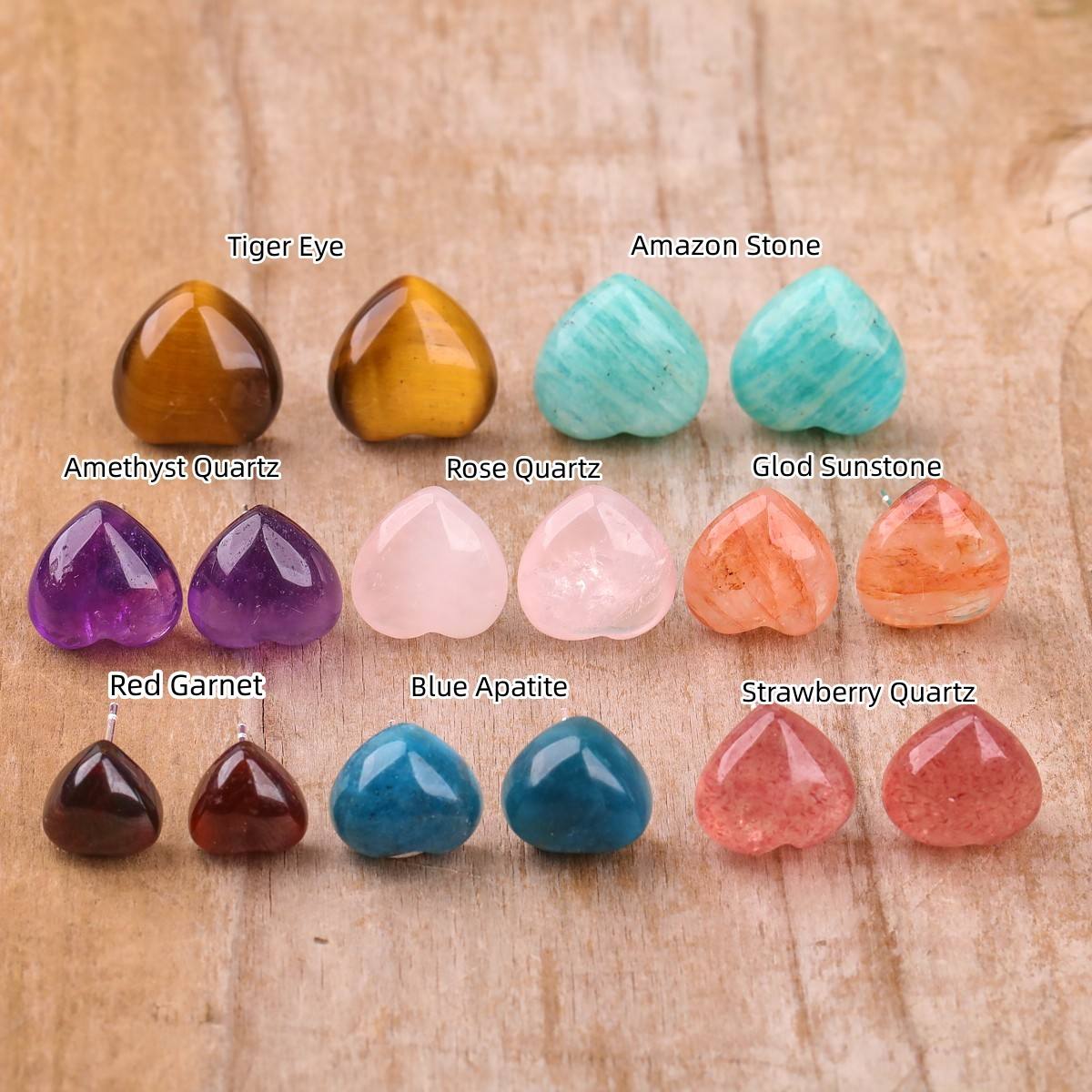 Eye Crystal Heart Stud Earrings