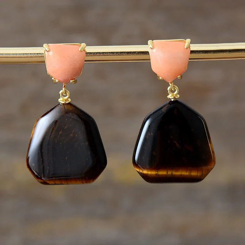 Natural Gemstone Stud Earrings