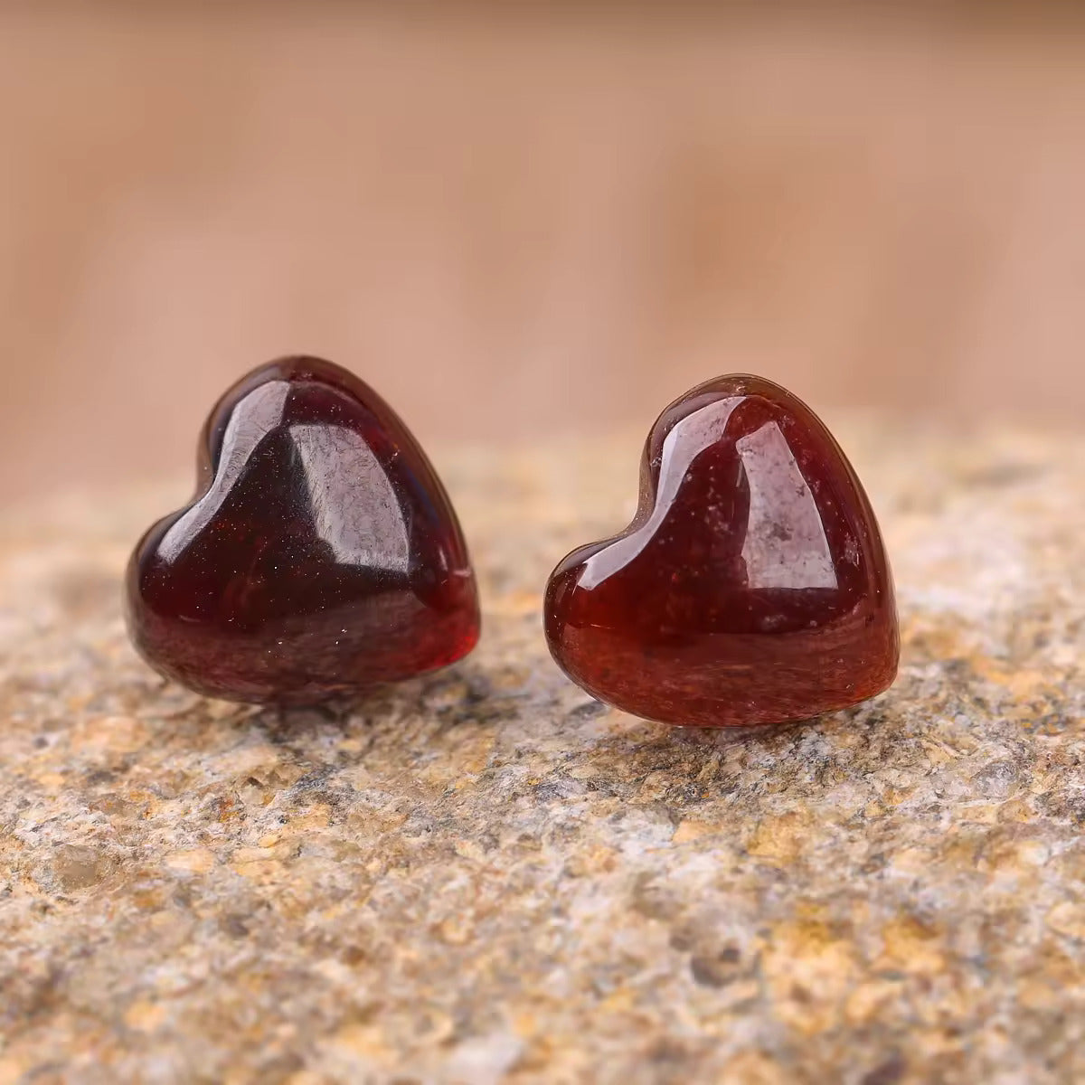 Eye Crystal Heart Stud Earrings