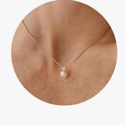 925 Silver Freshwater Round Pearl Pendant Necklace