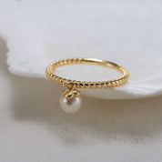 Natural Freshwater 925 Sterling Silver Adjustable Pearl Twist Ring