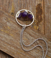 Natural Gemstone Amethyst Pendant Necklace