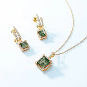 925 Silver Moss Agate Earrings
