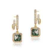 925 Silver Moss Agate Earrings