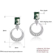 925 Silver Moss Agate Earrings