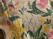 Floral Boho Embroidery with Hand paint Dress