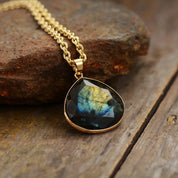 Labradorite Teardrop Pendant Necklace