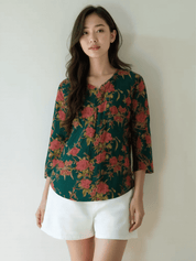 Floral Cotton Casual Top for Women