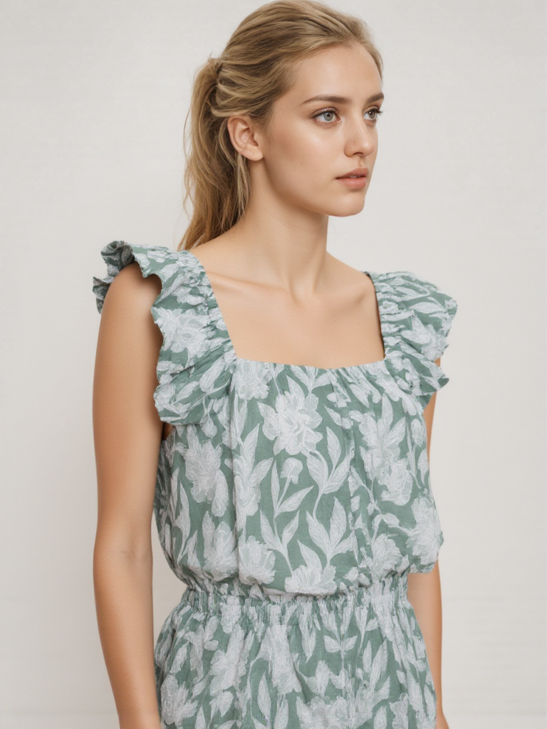 Floral Ruffle Sleeve Top for Women – Stylish Everyday Wear