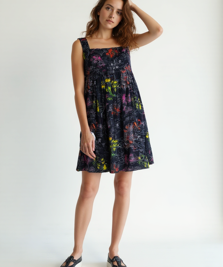 Handloom Cotton Dress – Short Boho Summer Dress