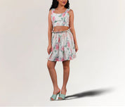Linen Cotton Floral Co-Ord Dress for Women