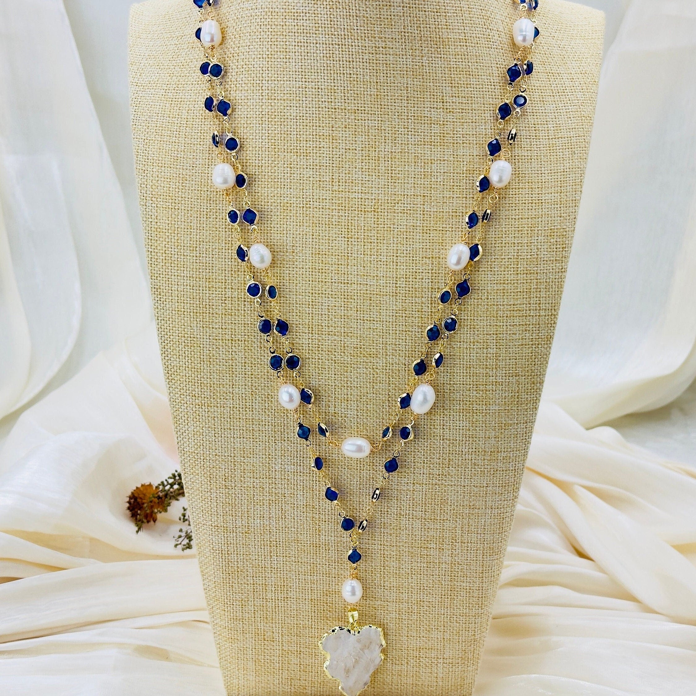 Multi Strands Cultured White Rice Pearl Necklace