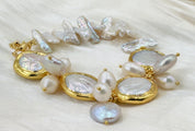 Natural Freshwater Pearl Sea Shell  Bracelet