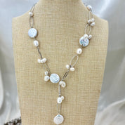 Natural cultured coin pearl necklace