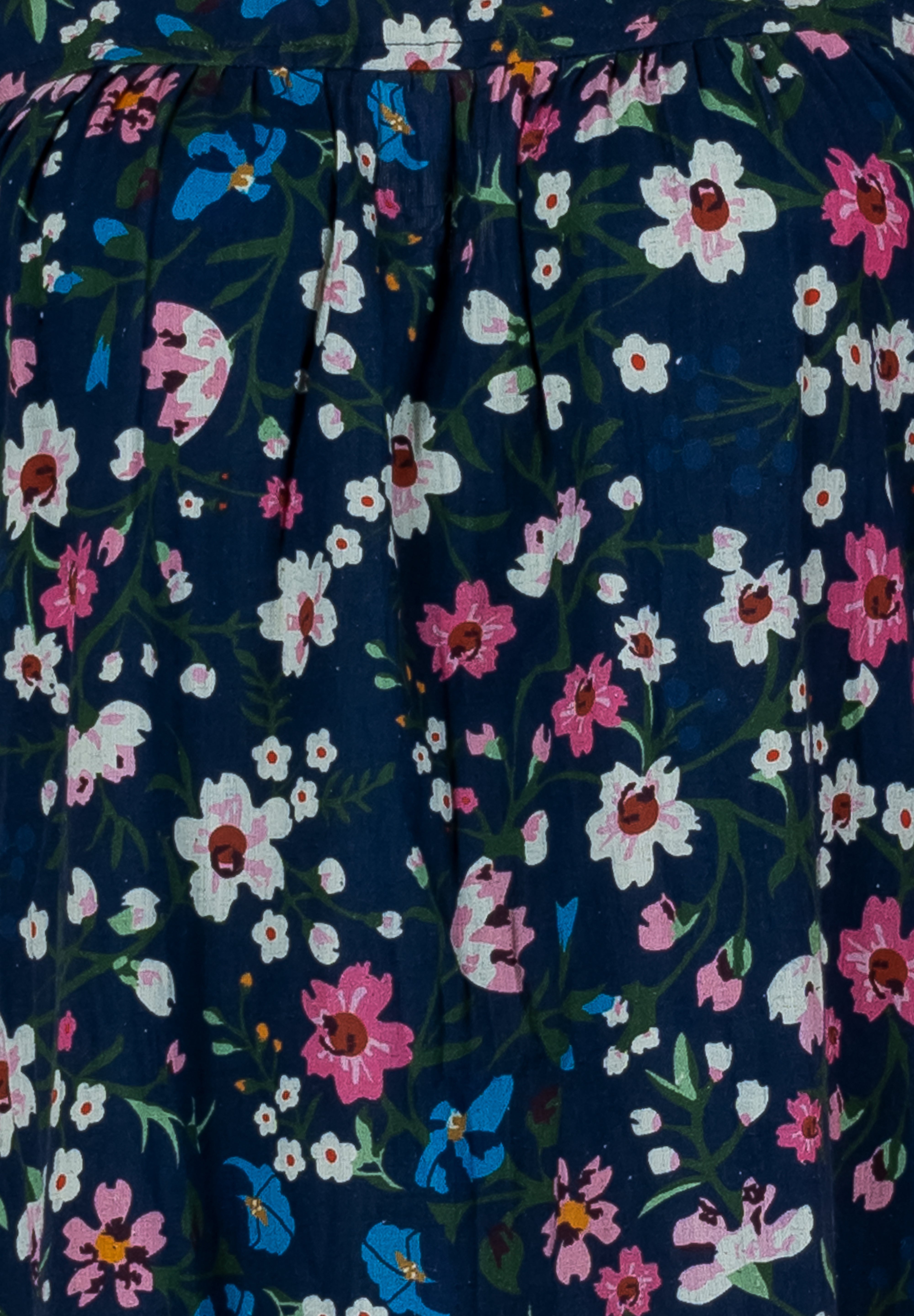 Handloom Cotton Floral Puff Sleeve Mini Dress for Women