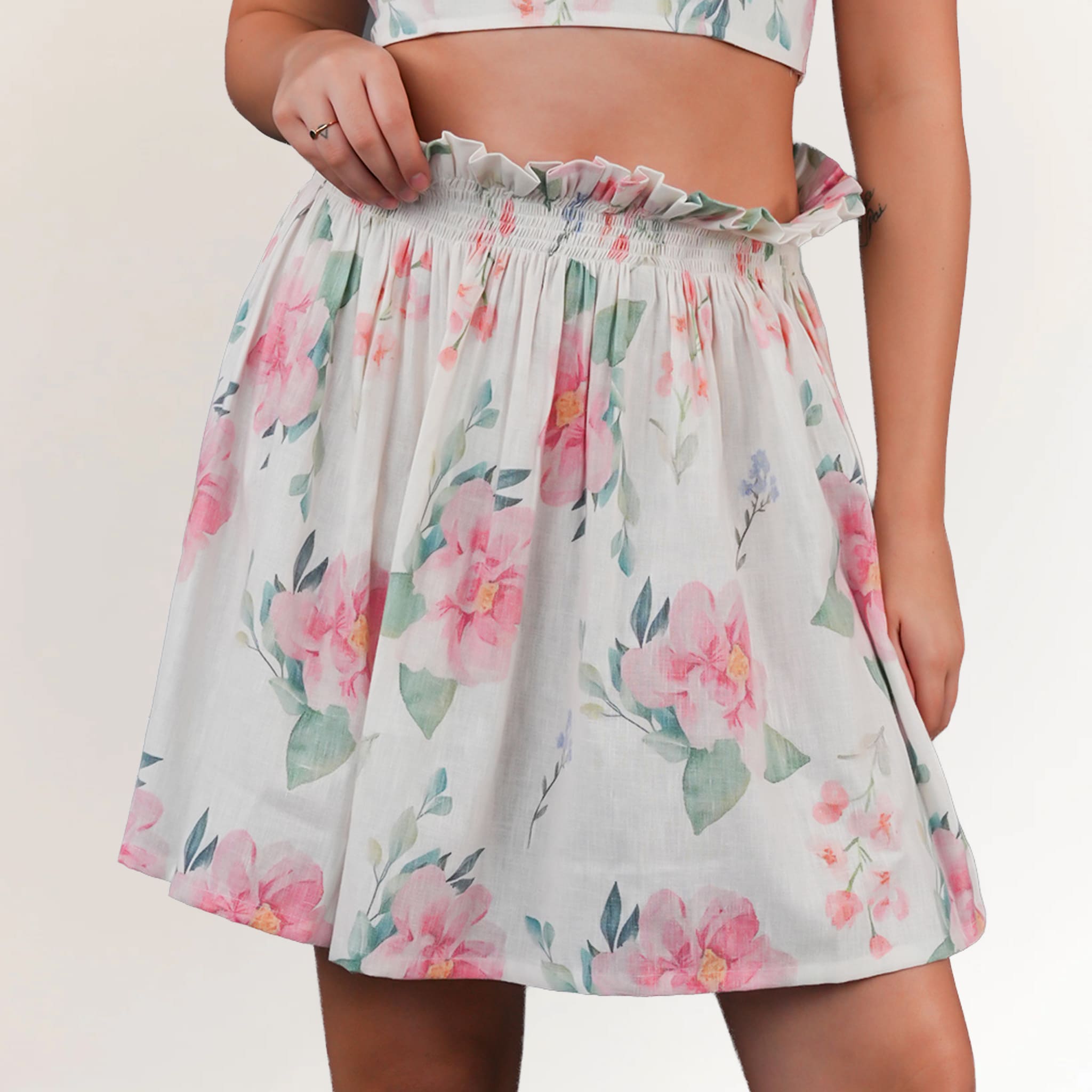 Pastel floral co ord dress for warm weather