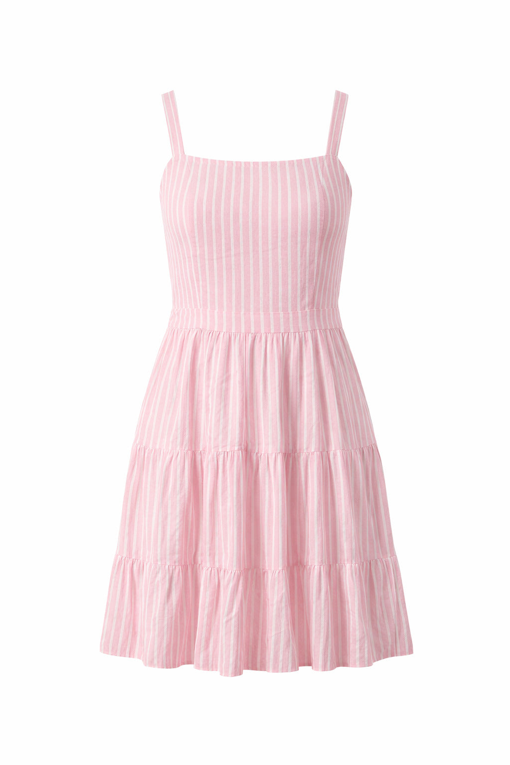 Artisan style handwoven cotton stripe mini dress
