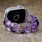 Purple Crystal Stretch Gemstone Watch Strap