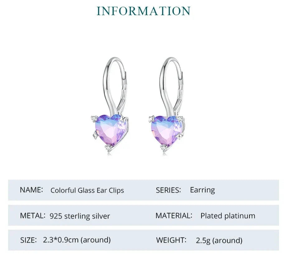 925 Sterling Silver Heart Hoop Earrings