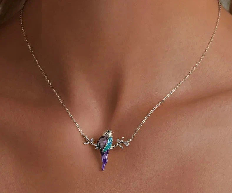925 Sterling Silver Cute Bird Pendant Necklace