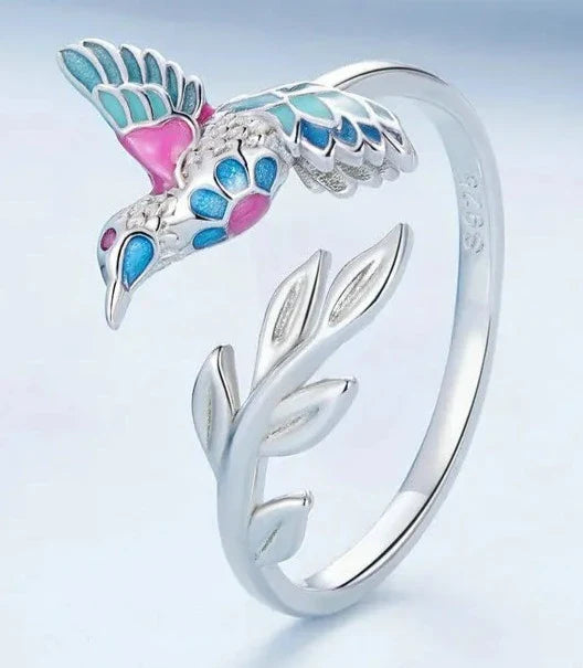 925 Sterling Silver Kingfisher Open Ring