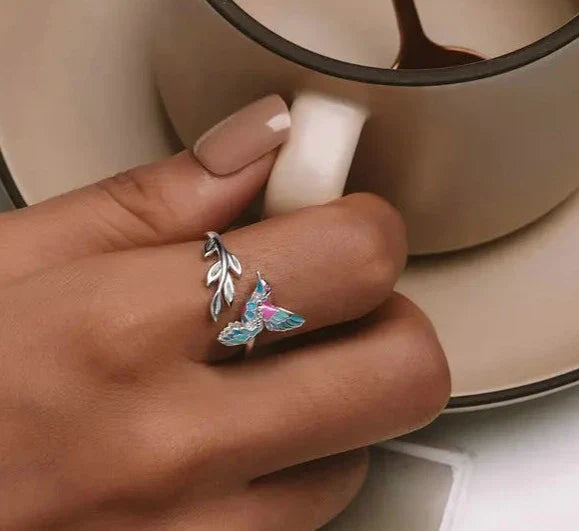 925 Sterling Silver Kingfisher Open Ring