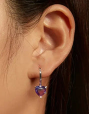 925 Sterling Silver Heart Hoop Earrings