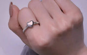 925 Sterling Silver Heart-shaped Chain Ring