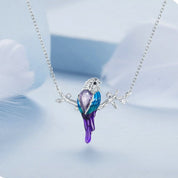925 Sterling Silver Cute Bird Pendant Necklace